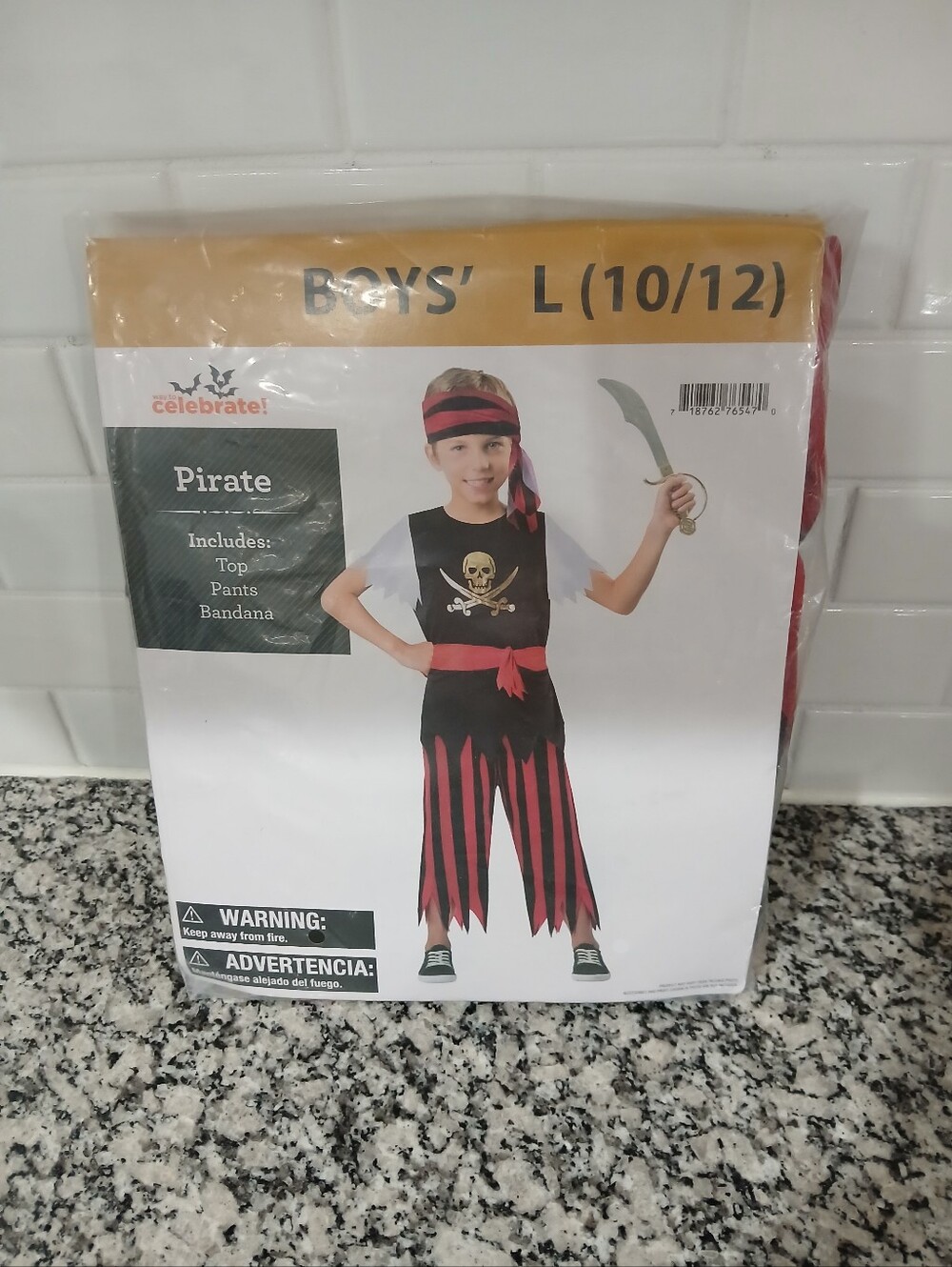 Boys' Red and Black Pirate Costume - L (10/12)